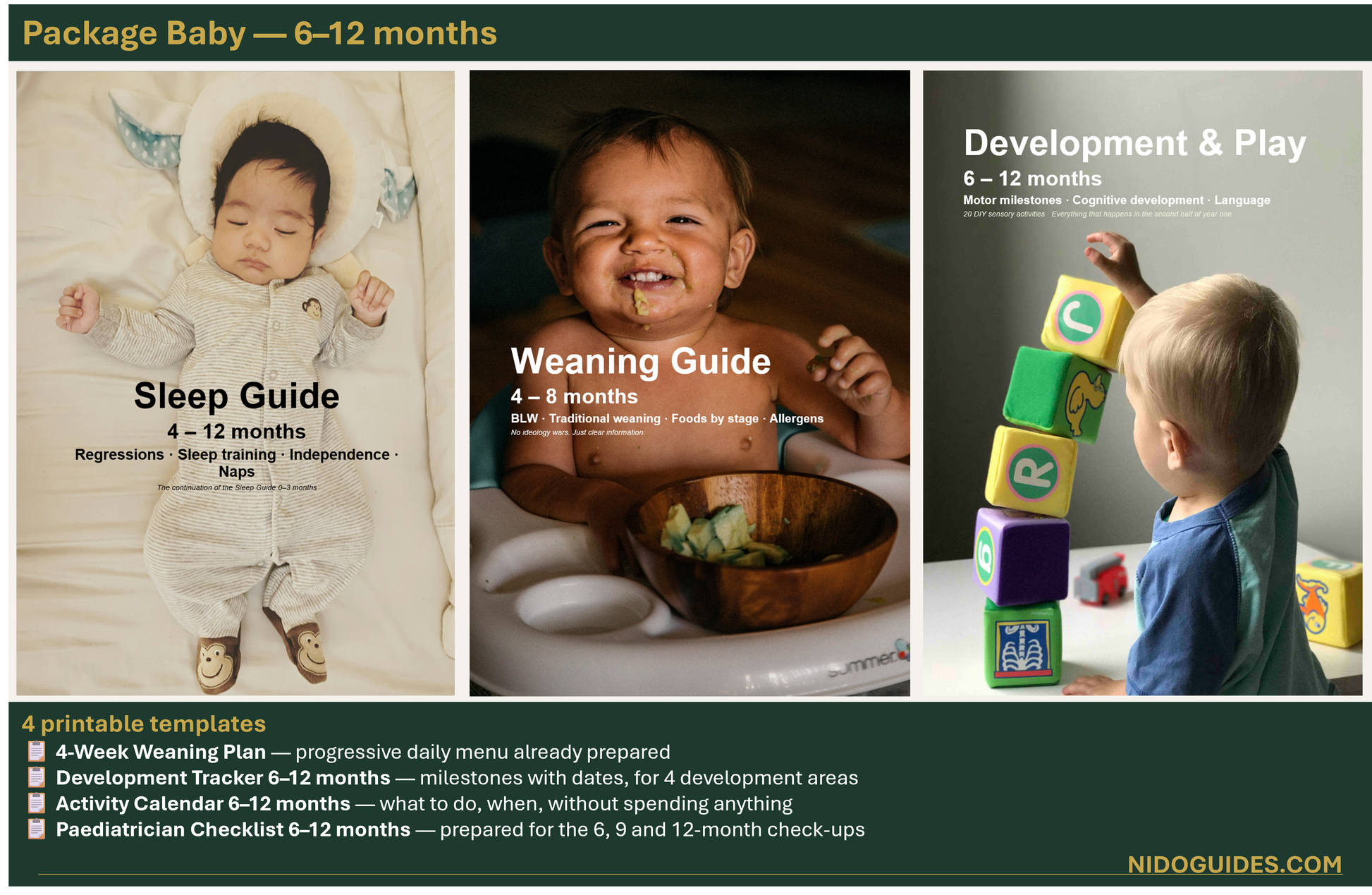 Baby package 6-12 months — PDF guides and templates bundle NidoGuides